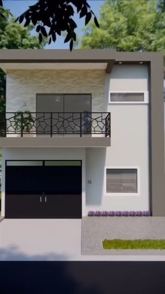 Fachada con balcón