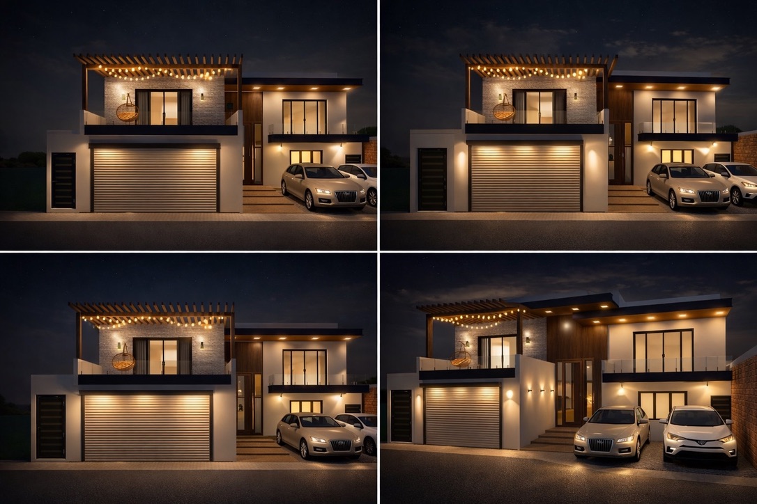 Diseño con terraza y pérgola